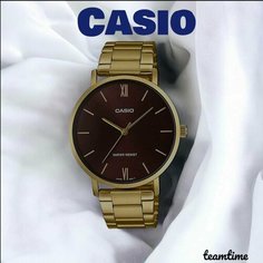Наручные часы CASIO, золотой, бордовый
