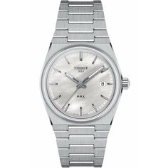 Наручные часы TISSOT PRX, серый, белый, серебряный