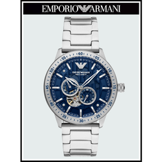 Наручные часы EMPORIO ARMANI Mario, серебряный, синий