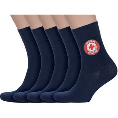 Носки RuSocks, комплект, 5 пар, размер 25-27, темно-синий
