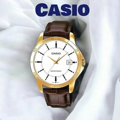 Наручные часы CASIO, золотой, коричневый