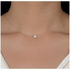 Чокер Azimut C.O. Jewelry AND Accessories, циркон, длина 40 см, серебристый