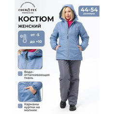 Комплект верхней одежды CosmoTex Костюм женский демисезонный CosmoTex, размер 52, голубой