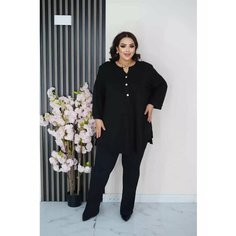 Блуза max, размер 64, черный