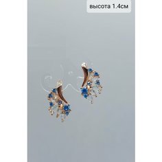 Серьги Fashion jewelry, циркон, размер 14 мм, золото