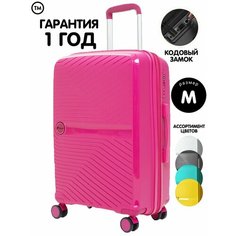 Чемодан FEELWAY, 70 л, размер M, фуксия
