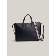 Сумка тоут TOMMY HILFIGER, фактура гладкая, space blue