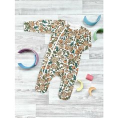 Комбинезон Mjolk Хиты, размер 74, белый, розовый, зеленый