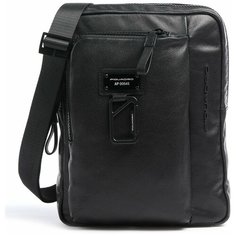 Сумка кросс-боди PIQUADRO, фактура гладкая, черный