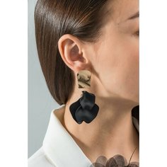 Серьги, золотой/черный Бантами