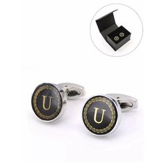 Запонки Gentle Man, желтый, черный, серый