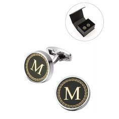 Запонки Gentle Man, желтый, черный, серый