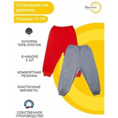 Брюки Рекантино, размер 74, серый, красный
