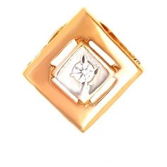 Подвеска The Jeweller, серебро, 925 проба, золочение, фианит, золотистый