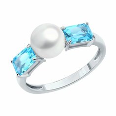 Кольцо Diamant, белое золото, 585 проба, размер 18