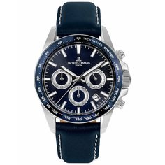 Наручные часы JACQUES LEMANS Sport, синий/серебряный