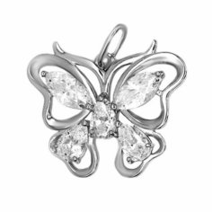 Подвеска The Jeweller, серебро, 925 проба, фианит, серебристый