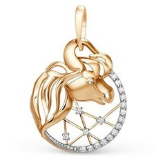 Подвеска The Jeweller, красное золото, 585 проба, фианит, золотистый