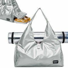 Сумка спортивная KWV, 22 л, 25х25х48 см, ручная кладь, серебряный
