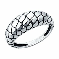 Кольцо Diamant, серебро, 925 проба, чернение, размер 19.5