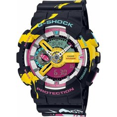 Наручные часы CASIO G-Shock, голубой, розовый, черный, желтый