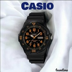 Наручные часы CASIO, черный, оранжевый
