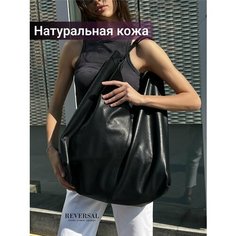 Сумка шоппер Reversal, фактура гладкая, черный гладкий