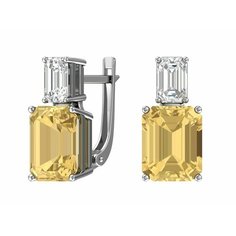 Серьги Яхонт, серебро, 925 проба, кварц, фианит, , бесцветный, желтый