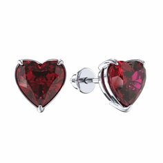 Серьги пусеты Яхонт, серебро, 925 проба, кварц, , красный/розовый