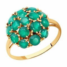 Кольцо SOKOLOV, красное золото, 585 проба, агат, размер 16.5