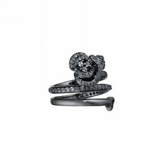 Кольцо плетеное caviar jewellery, нанокристалл, размер 14.5, ширина 22 мм, черный