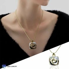 Колье Emay, гелиотис, искусственный камень, перламутр, золотистый