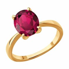 Кольцо SOKOLOV, красное золото, 585 проба, рубин, размер 17