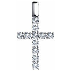 Подвеска SOKOLOV, белое золото, 585 проба, фианит