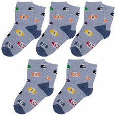 Носки RuSocks Базовая коллекция, 5 пар, размер 14-16, , серый