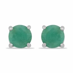 Серьги пусеты серебро, 925 проба, родирование, изумруд, длина 0.5 см, , зеленый Ювелирия