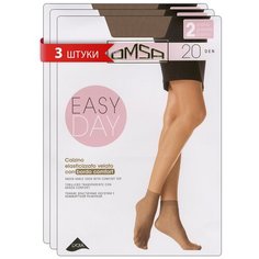 Носки Omsa, комплект, 20 den, 6 пар, 3 уп., размер 0 (UNI), бежевый