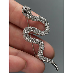 Брошь, стразы, 1 шт., серебряный Petro Jewelry