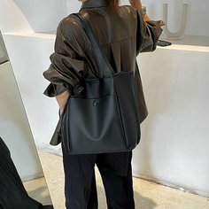 Сумка шоппер , фактура стеганая, матовая, черный матовый Jonbag
