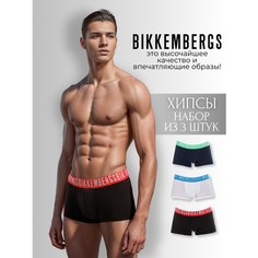 Трусы BIKKEMBERGS, комплект из 3 шт., размер XXL, синий, зеленый, голубой, красный, белый, черный