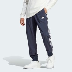 Брюки джоггеры adidas AEROREADY Essentials Tapered Cuff Woven 3-Stripes Pants, размер XS, blue
