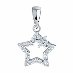 Подвеска SOKOLOV, серебро, 925 проба, родирование, фианит