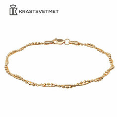Браслет-цепочка Krastsvetmet, красное золото, 585 проба, длина 19 см., золотистый