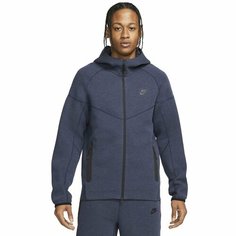 Толстовка NIKE M NK TCH FLC FZ WR HOODIE, размер L, , синий