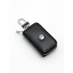 Ключница Skin, зернистая фактура, Skoda, чёрный