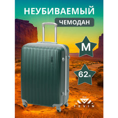 Чемодан TEVIN, 62 л, размер M, зеленый
