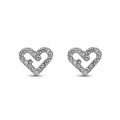 Серьги пусеты FURLA, кристалл, серебристый