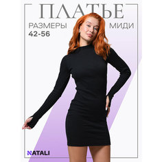 Платье Натали Суслова, размер 50, черный