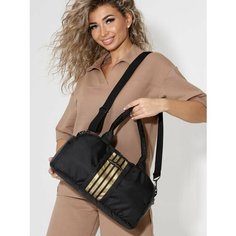 Сумка спортивная Capline, 12 л, 20х20х37 см, ручная кладь, черный/золотистый