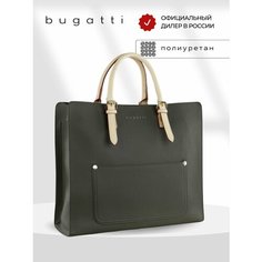 Сумка шоппер Bugatti, фактура зернистая, оливковый